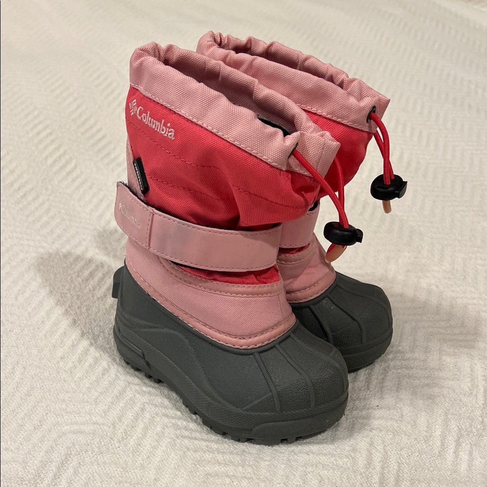 Columbia Red and Gray Kids' Snow Boots